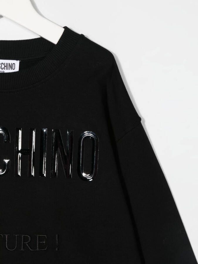 Moschino Kids Shirt met logo-applicatie Zwart