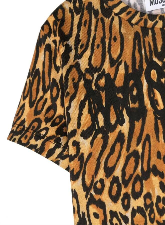 Moschino Kids Shirt met luipaardprint Bruin
