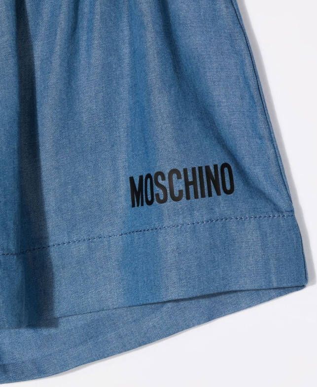 Moschino Kids Shorts met logoprint Blauw