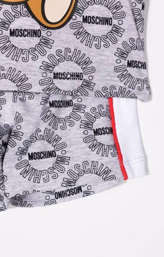 Moschino Kids Shorts met logoprint Grijs