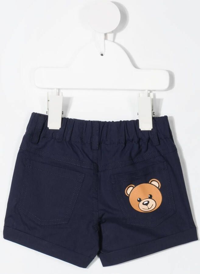Moschino Kids Shorts met teddybeerprint Blauw