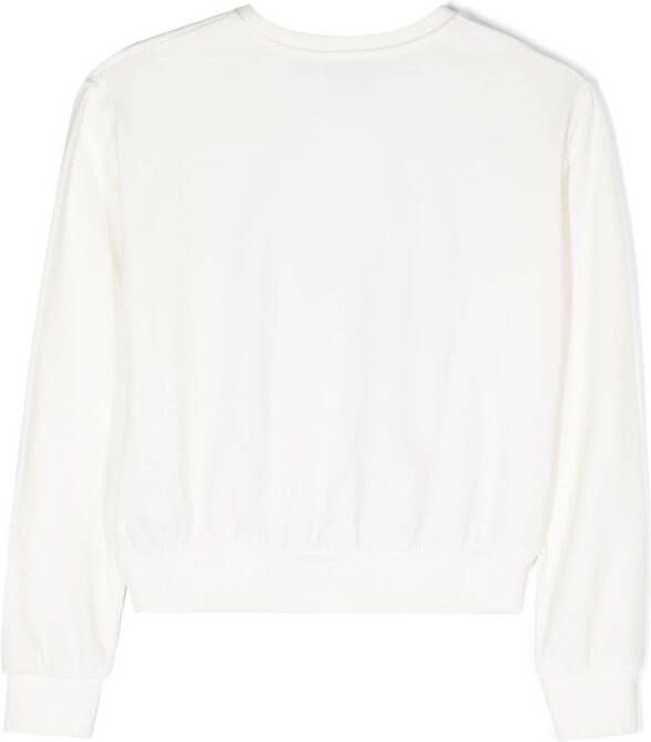 Moschino Kids Sweater met kettingprint Wit