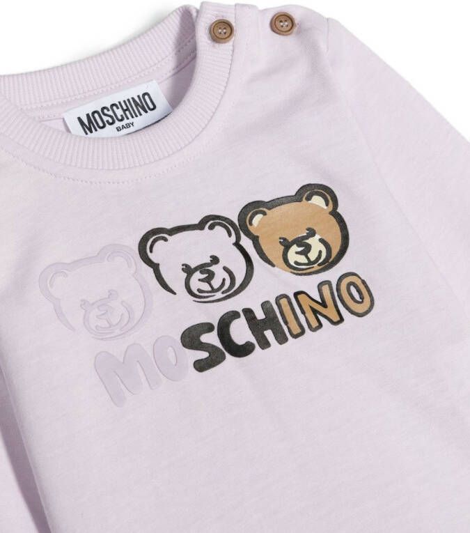 Moschino Kids Sweater met logoprint Paars