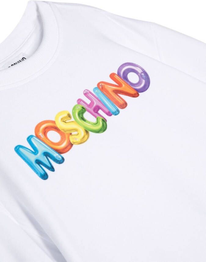 Moschino Kids Sweater met logoprint Wit