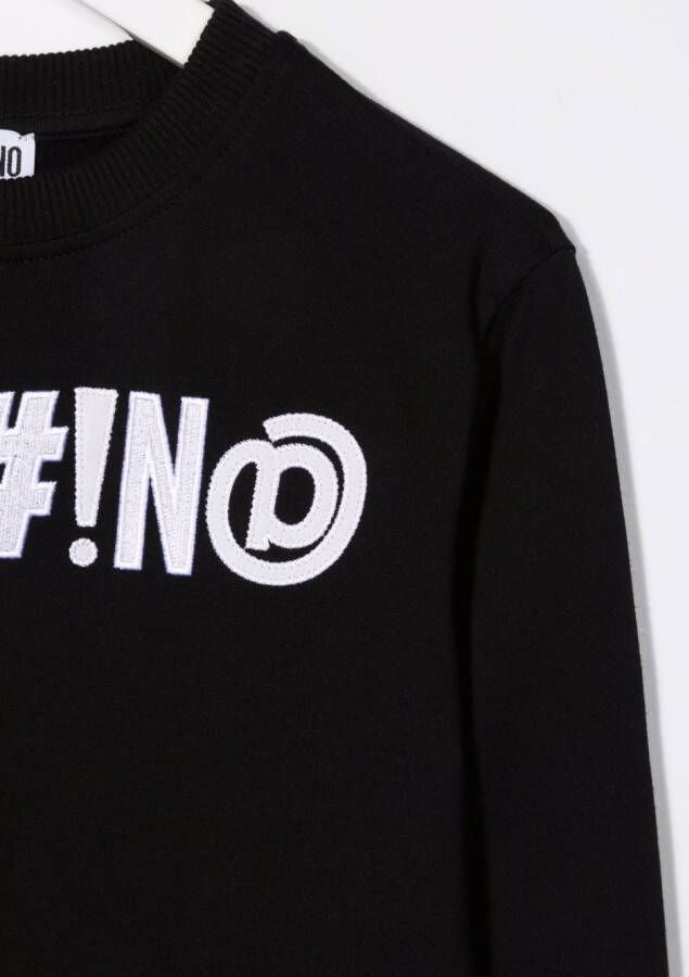 Moschino Kids Sweater met logoprint Zwart