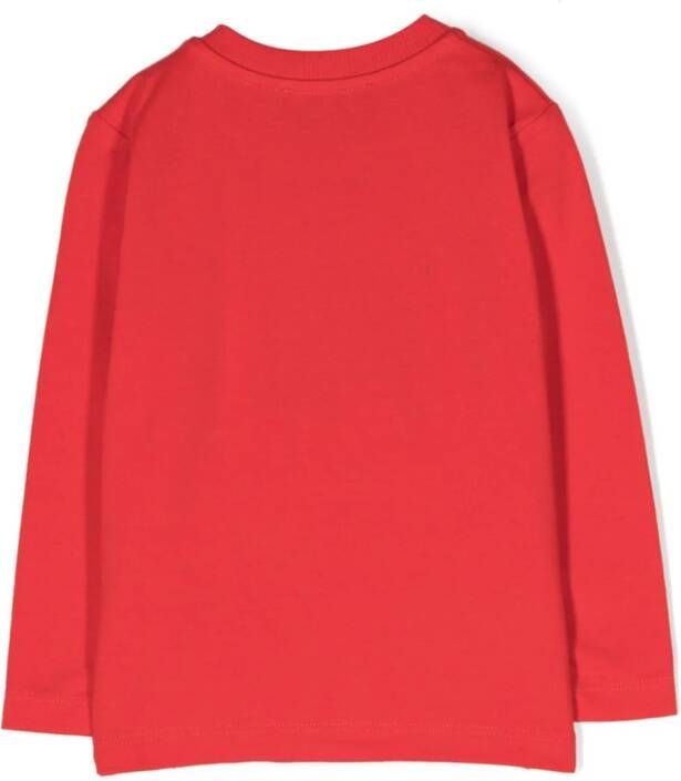Moschino Kids Sweater met print Rood