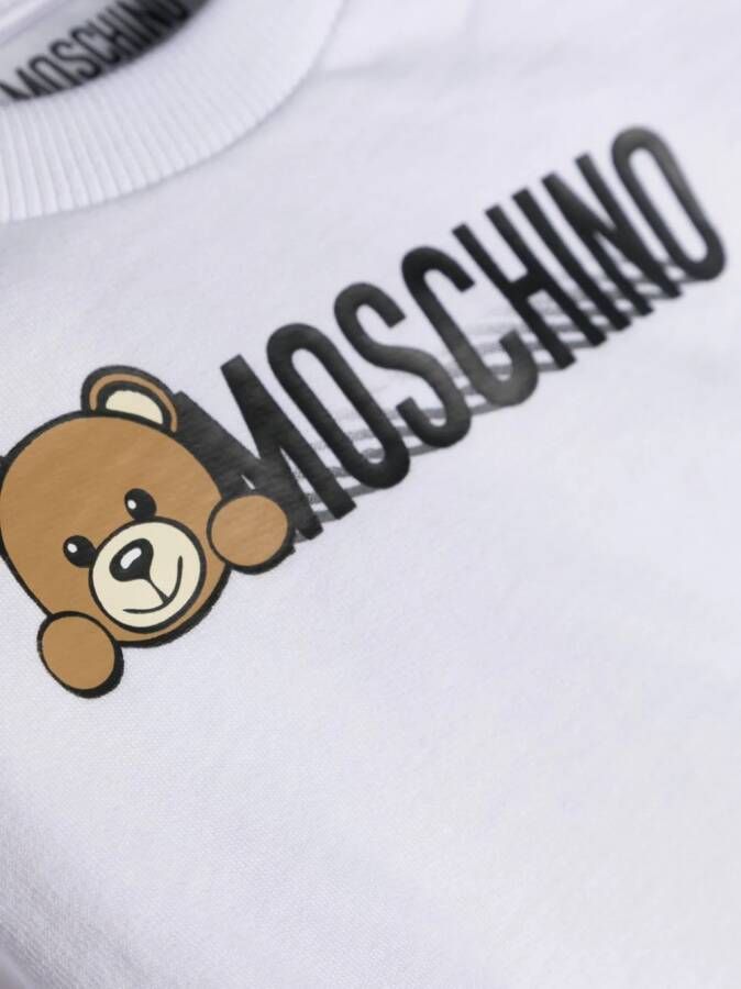 Moschino Kids Sweater met teddybeerpatroon Wit