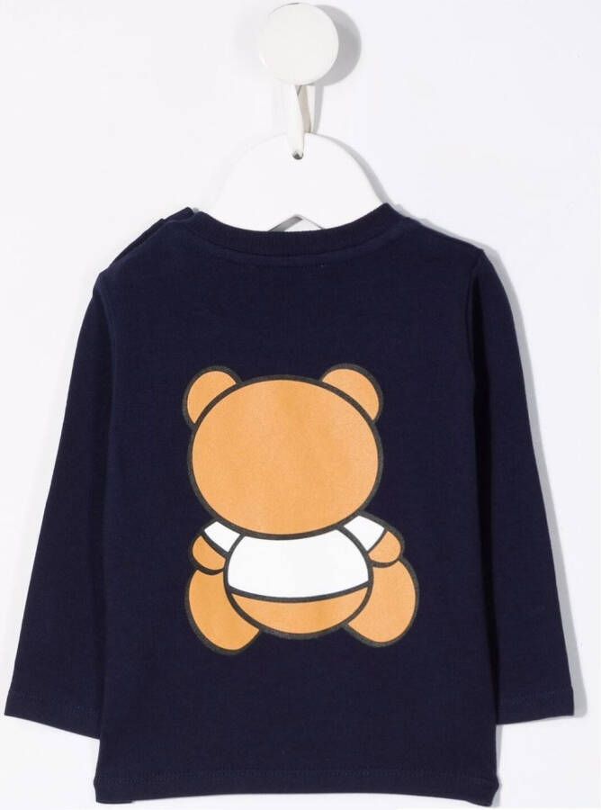 Moschino Kids Sweater met teddybeerprint Blauw