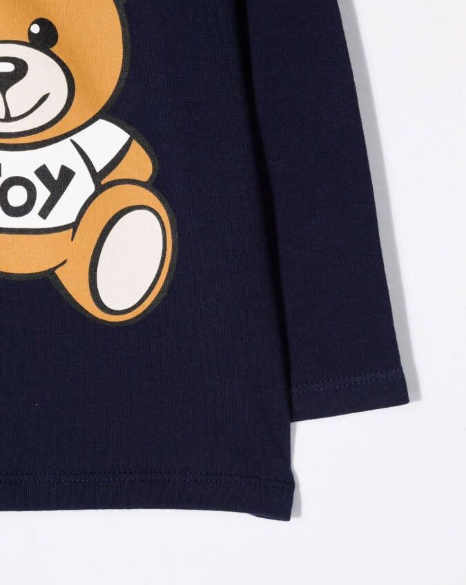 Moschino Kids Sweater met teddybeerprint Blauw