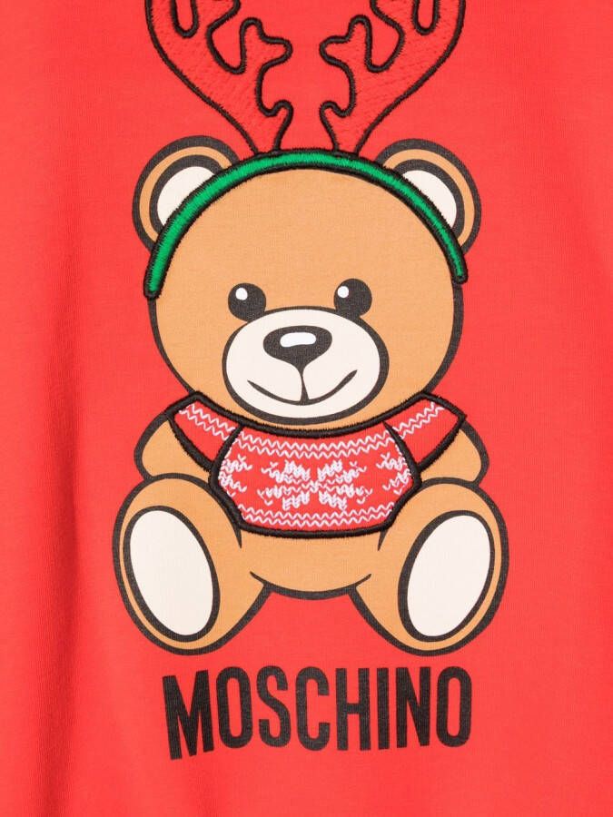 Moschino Kids Sweater met teddybeerprint Rood