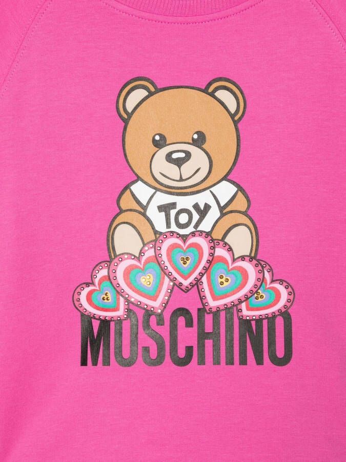 Moschino Kids Sweater met teddybeerprint Roze