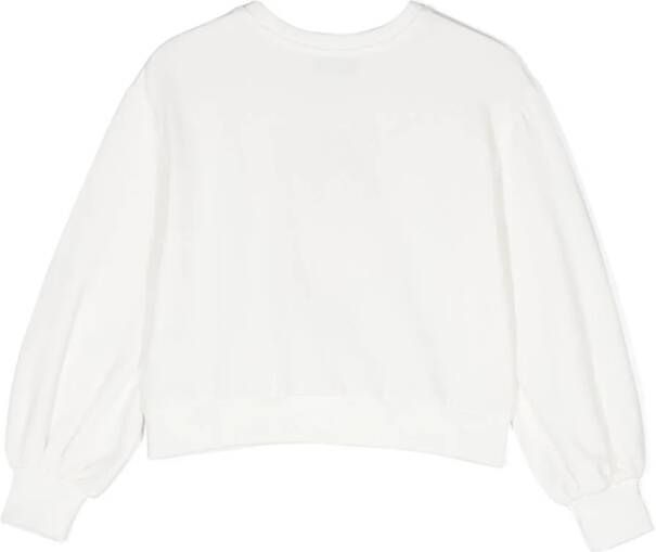 Moschino Kids Sweater met teddybeerprint Wit