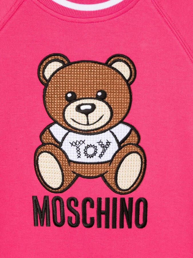 Moschino Kids Sweaterjurk met logo Roze