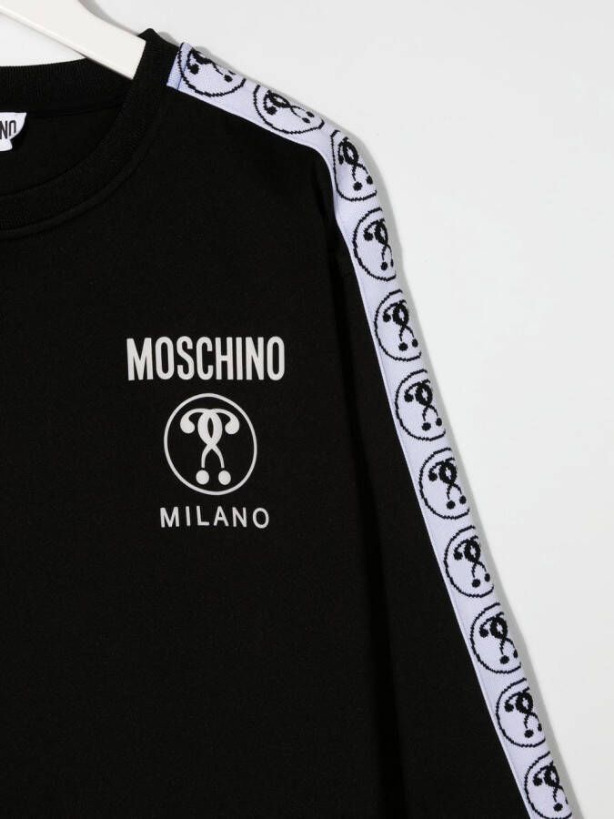 Moschino Kids Sweaterjurk met logoband Zwart