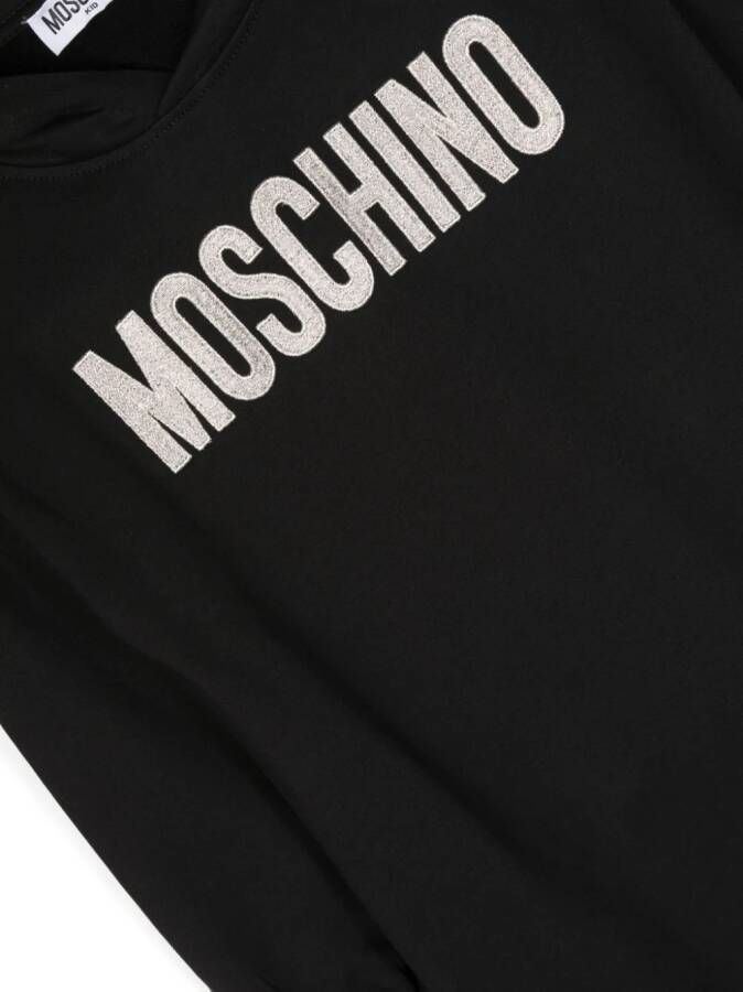 Moschino Kids Sweaterjurk met logopatch Zwart