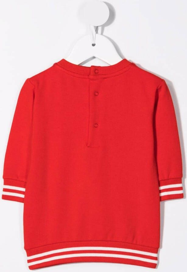Moschino Kids Sweaterjurk met teddybeerprint Rood