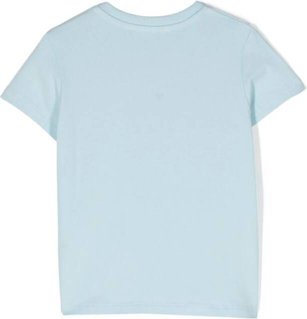 Moschino Kids T-shirt met geborduurd logo Blauw