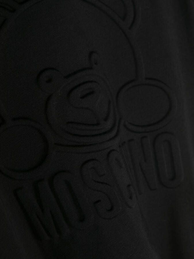 Moschino Kids T-shirt met logo-reliëf Zwart
