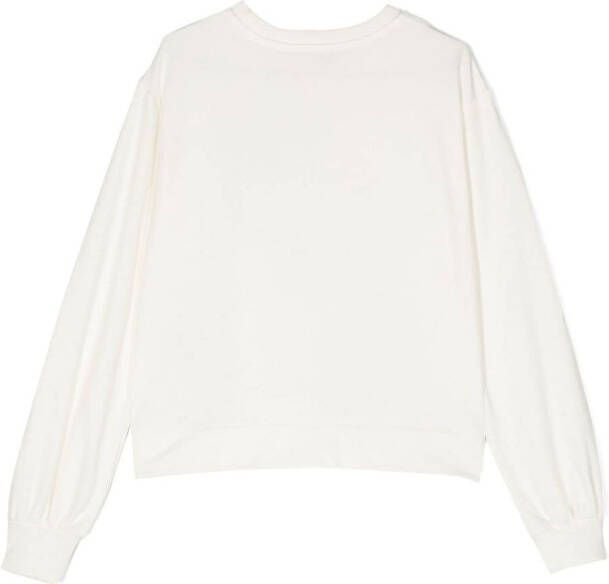 Moschino Kids T-shirt met logo-reliëf Beige