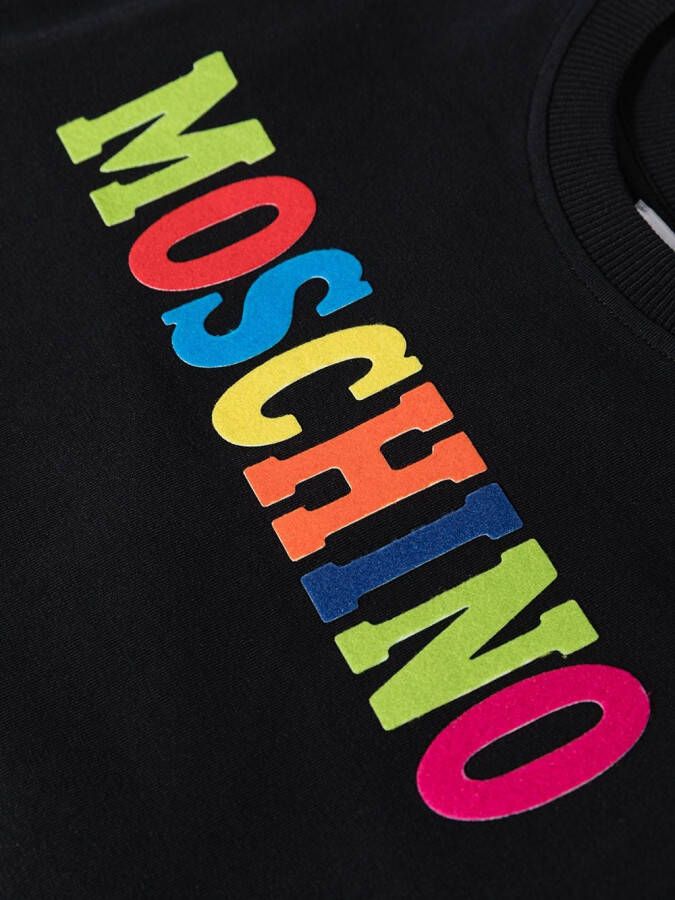 Moschino Kids T-shirt met logo Zwart