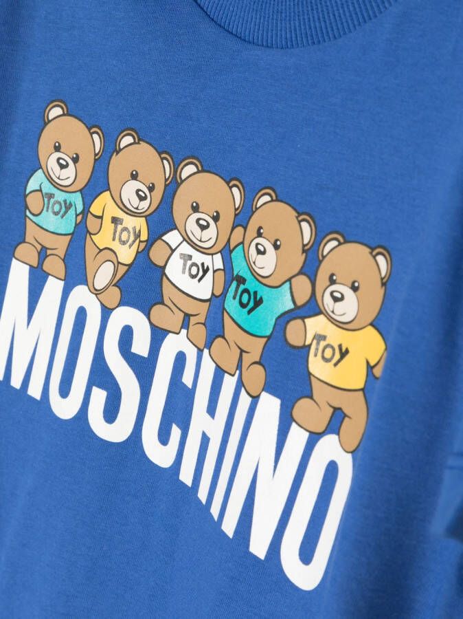 Moschino Kids T-shirt met logoprint Blauw