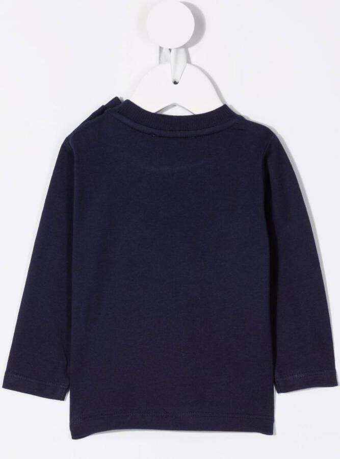 Moschino Kids T-shirt met logoprint Blauw