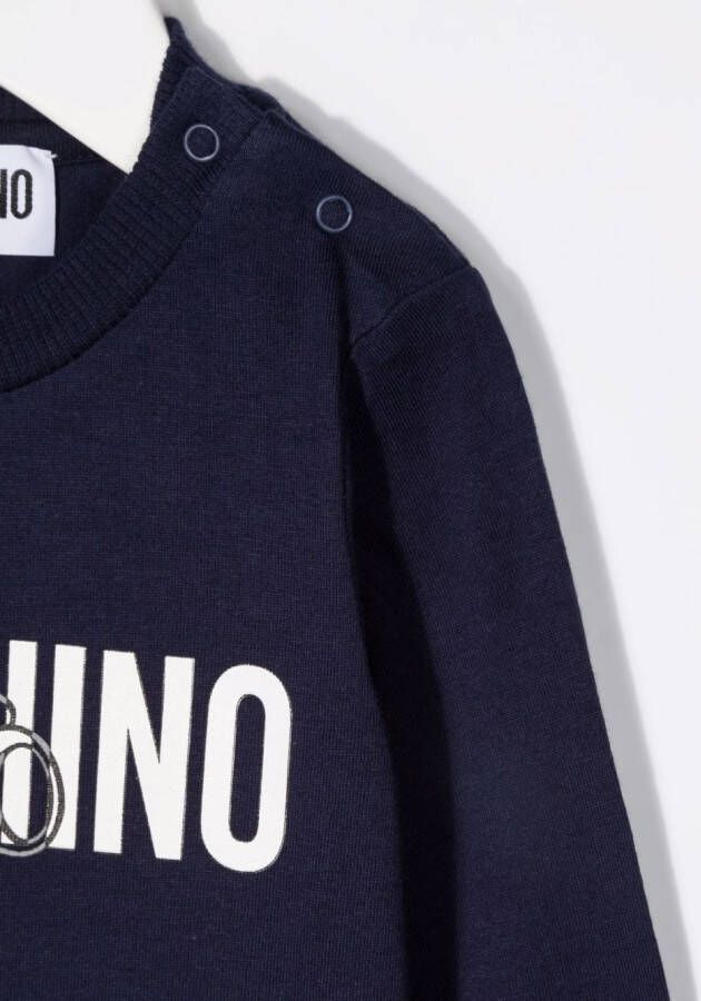 Moschino Kids T-shirt met logoprint Blauw