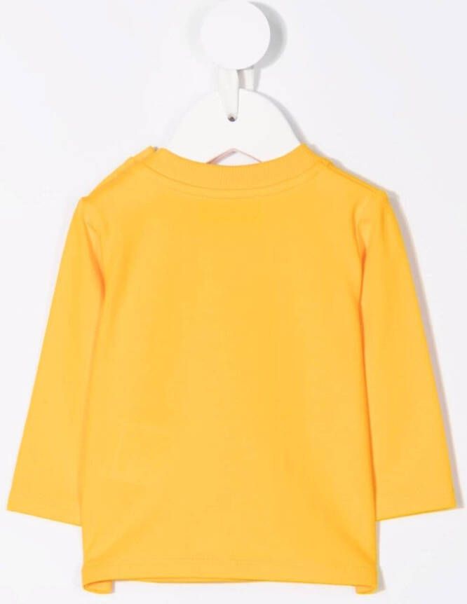 Moschino Kids T-shirt met logoprint Geel