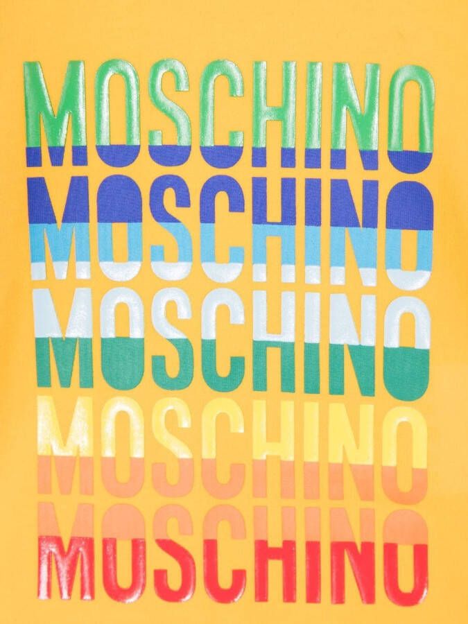 Moschino Kids T-shirt met logoprint Geel