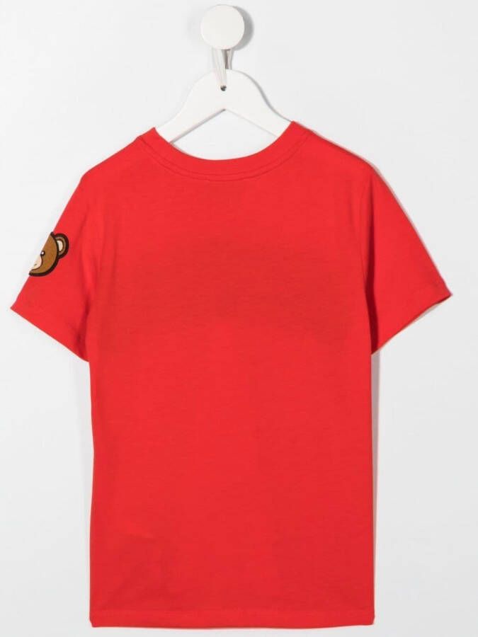 Moschino Kids T-shirt met logoprint Rood
