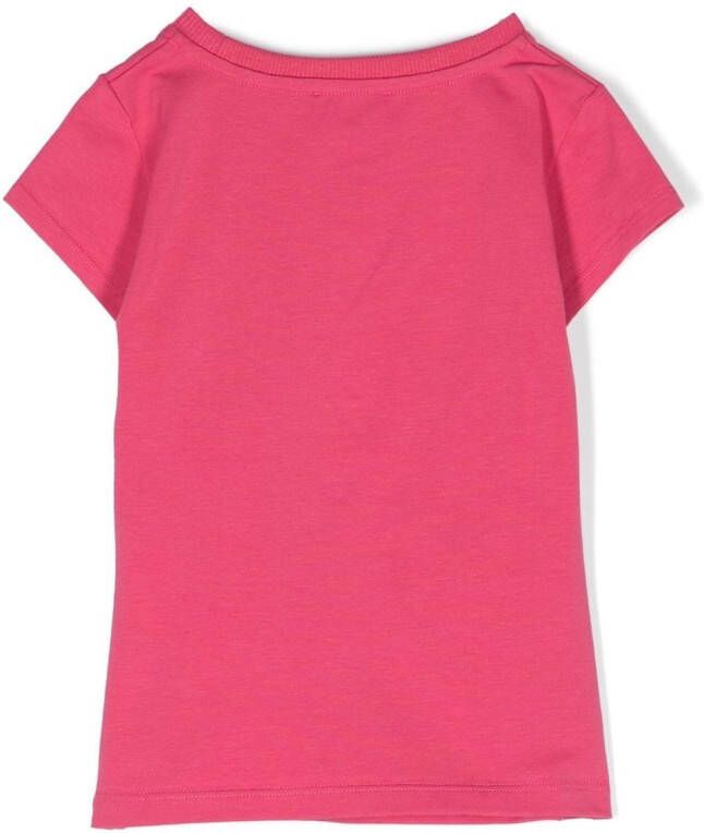 Moschino Kids T-shirt met logoprint Roze