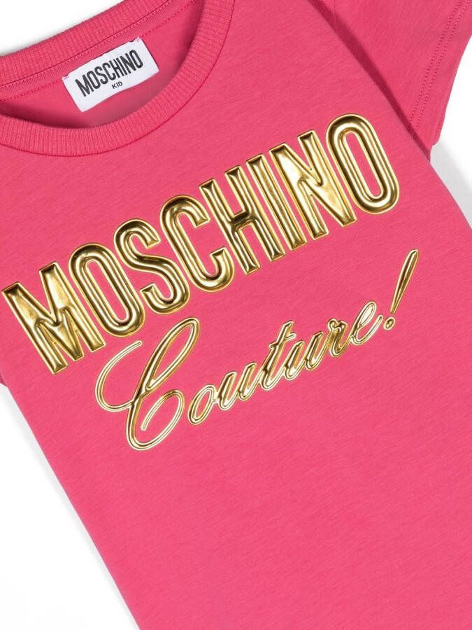 Moschino Kids T-shirt met logoprint Roze