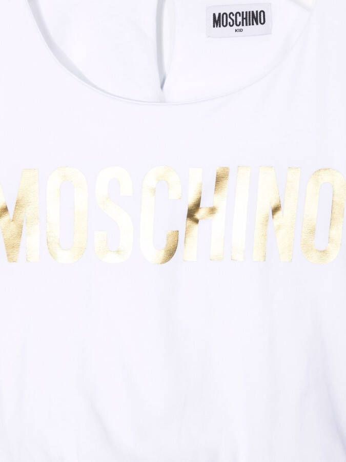 Moschino Kids T-shirt met logoprint Wit