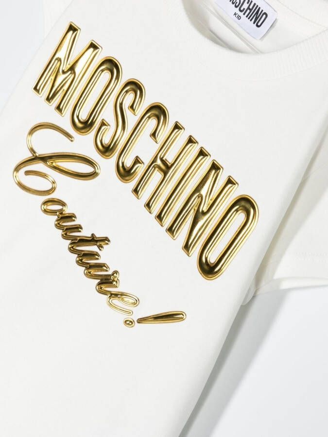 Moschino Kids T-shirt met logoprint Wit