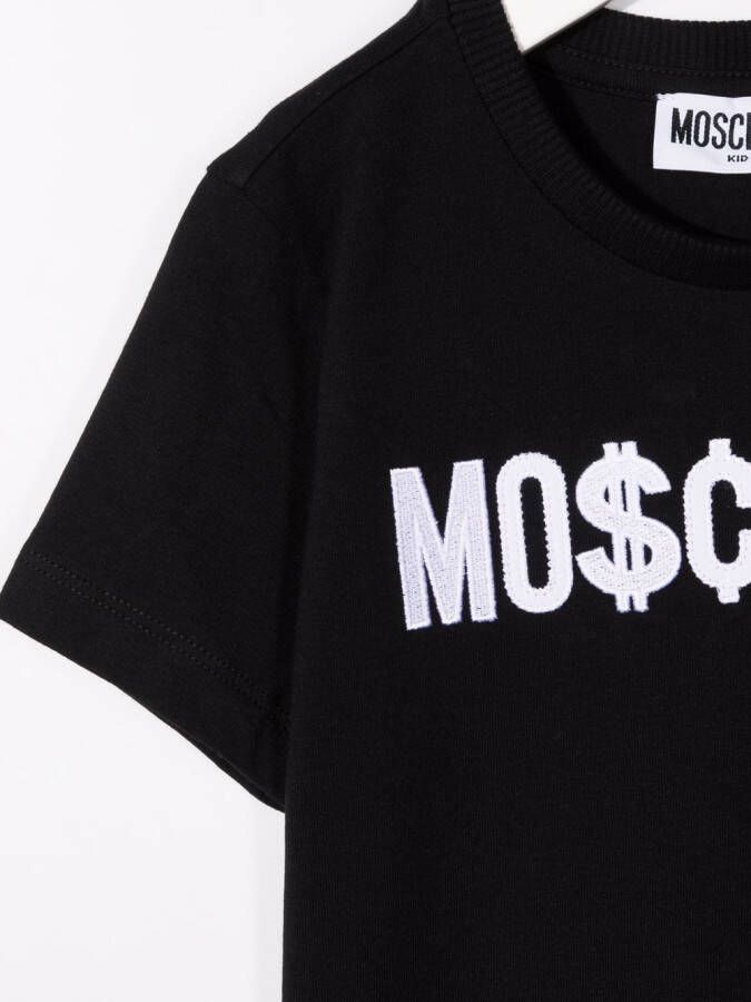 Moschino Kids T-shirt met logoprint Zwart