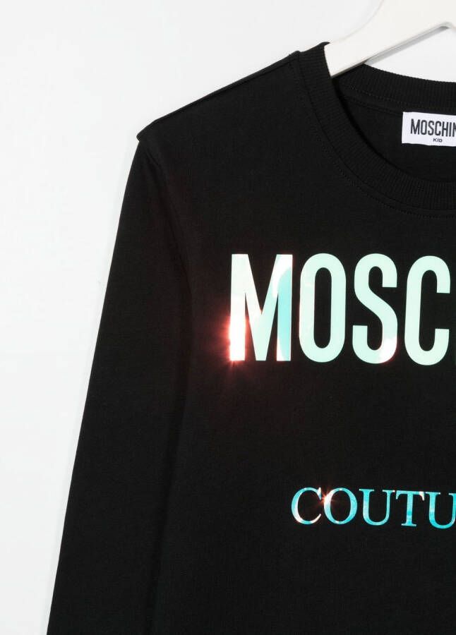 Moschino Kids T-shirt met logoprint Zwart