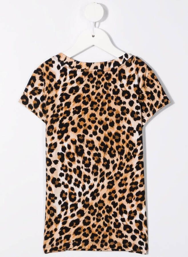 Moschino Kids T-shirt met luipaardprint Beige