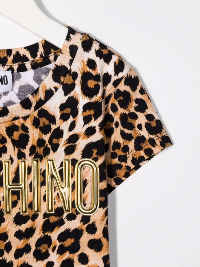 Moschino Kids T-shirt met luipaardprint Beige