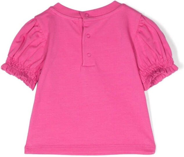 Moschino Kids T-shirt met pofmouwen Roze