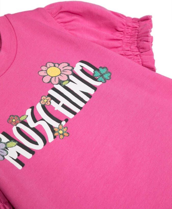 Moschino Kids T-shirt met pofmouwen Roze