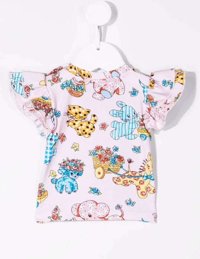 Moschino Kids T-shirt met print Roze