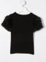 Moschino Kids T-shirt met ruchemouwen Zwart - Thumbnail 2