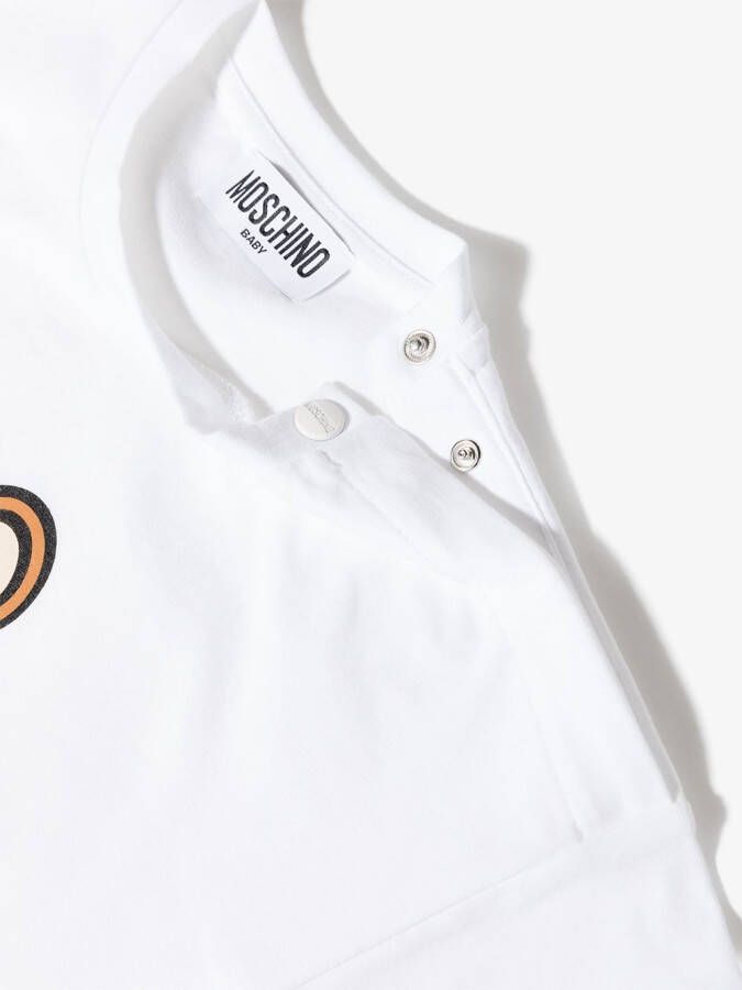 Moschino Kids T-shirt met teddybeerprint Wit