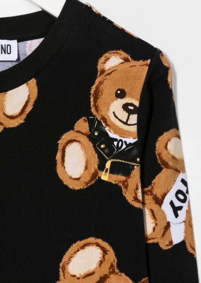 Moschino Kids T-shirt met teddybeerprint Zwart