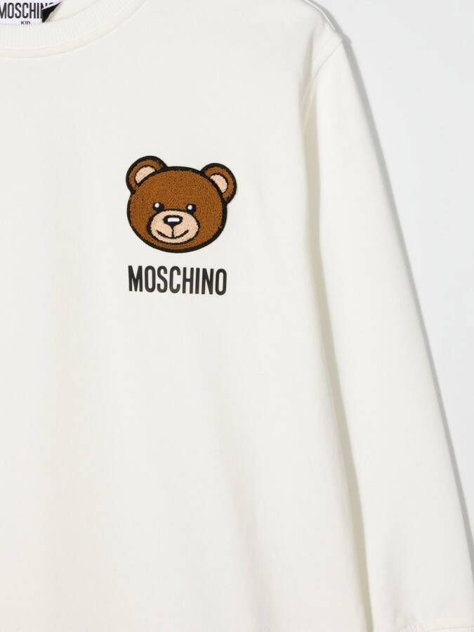 Moschino Kids T-shirtjurk met applicatie Wit