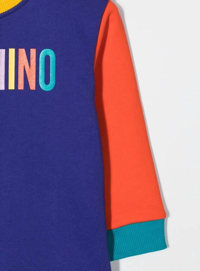 Moschino Kids T-shirtjurk met colourblocking Paars