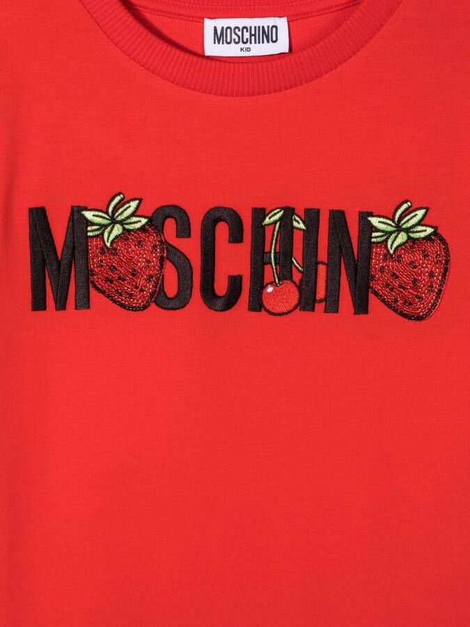 Moschino Kids T-shirtjurk met logo Rood