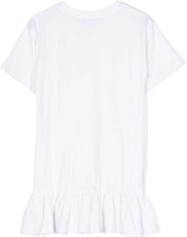 Moschino Kids T-shirtjurk met logoprint Wit