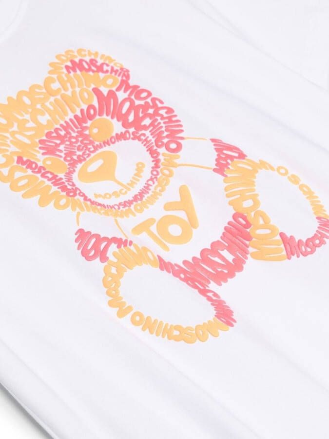 Moschino Kids T-shirtjurk met logoprint Wit