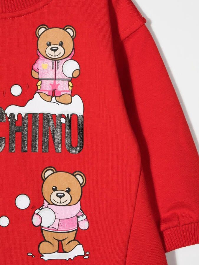 Moschino Kids T-shirtjurk met print Rood